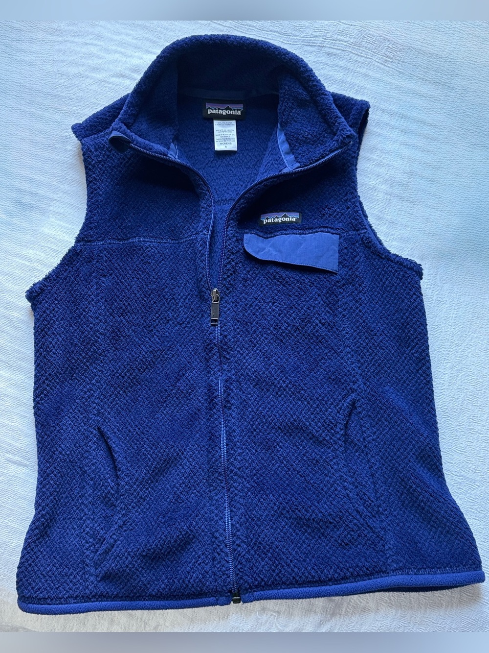 Patagonia Women's Classic Synchilla Full Zip Blue Fleece Vest Size Small S